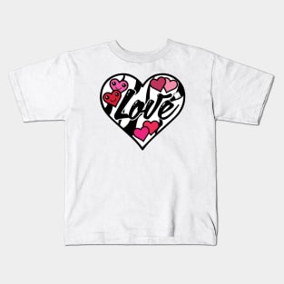 Zebra Kawaii Love Heart Kids T-Shirt